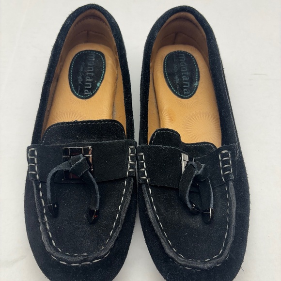 Montana Black Suede Casual Moccasin Size 7M - Picture 2 of 7
